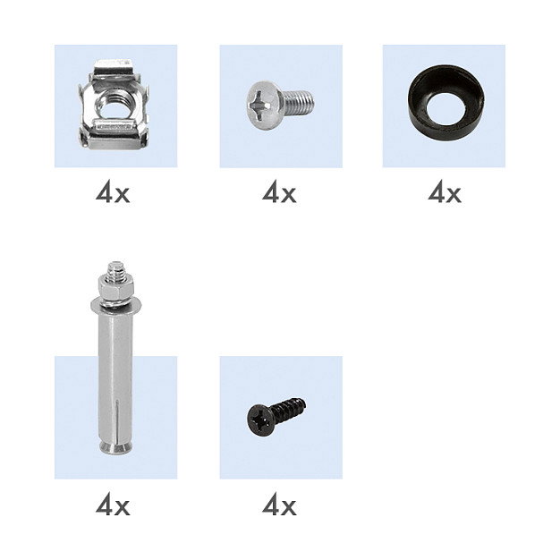 LogiLink Rack de 19 pulgadas de 2U para montaje bajo escritorio o pared
