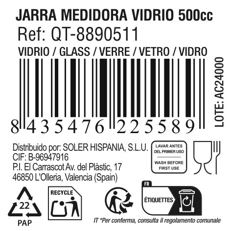 Quttin Jarra Medidora Vidrio 500 cc (6 Unidades) inevitable