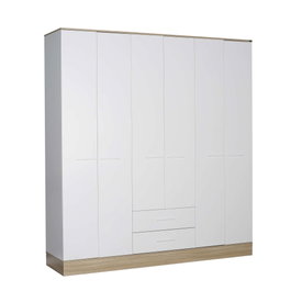 Hanah Home Armario Blanco 224x206x52 cm Tablero de Partículas Melamina Amplio Almacenamiento