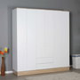 Hanah Home Armario Blanco 224x206x52 cm Tablero de Partículas Melamina Amplio Almacenamiento
