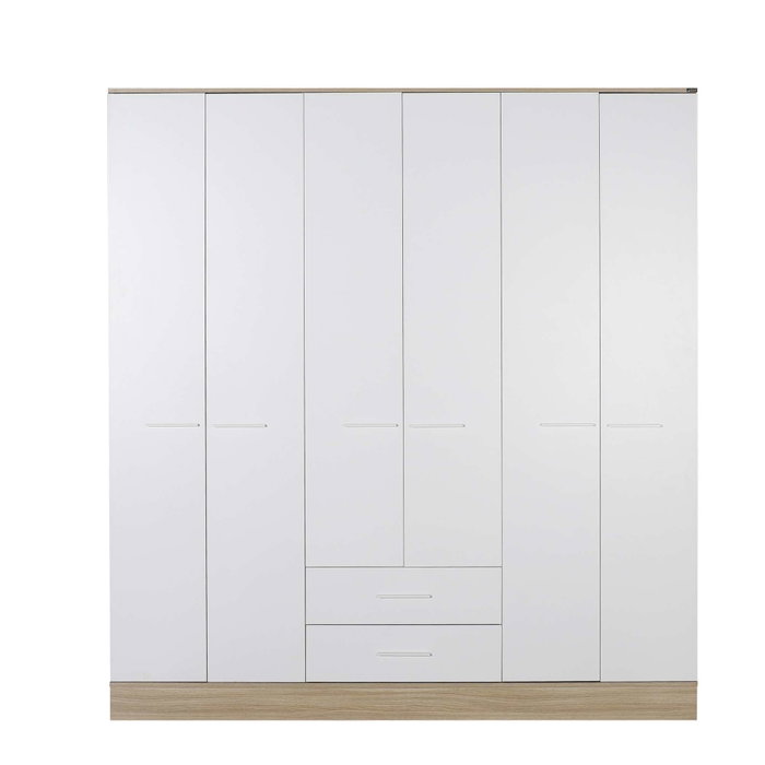 Hanah Home Armario Blanco 224x206x52 cm Tablero de Partículas Melamina Amplio Almacenamiento