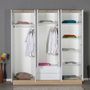 Hanah Home Armario Blanco 224x206x52 cm Tablero de Partículas Melamina Amplio Almacenamiento