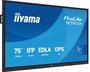 Iiyama TE7513A-B2AG - Monitor Interactivo Táctil 4K UHD de 75" con Android 14, 8 Núcleos, 8/128 GB, WiFi 6, Bluetooth 5.0, HDMI, USB-C 100W, Parlantes 40W