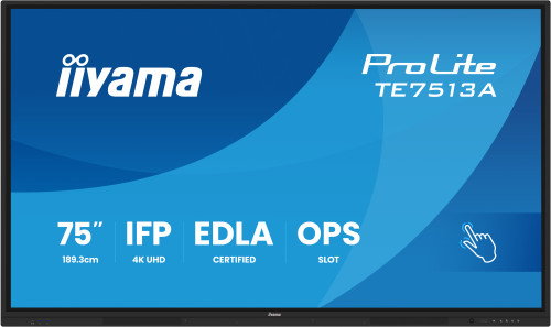 Iiyama TE7513A-B2AG - Monitor Interactivo Táctil 4K UHD de 75" con Android 14, 8 Núcleos, 8/128 GB, WiFi 6, Bluetooth 5.0, HDMI, USB-C 100W, Parlantes 40W Iiyama TE7513A-B2AG - Monitor Interactivo Táctil 4K UHD de 75" con Android 14, 8 Núcleos, 8/128 GB, WiFi 6, Bluetooth 5.0, HDMI, USB-C 100W, Parlantes 40W