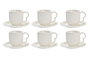 DKD Home Decor Set de 6 Tazas de Café 90ml, Porcelana y Bambú, Blanco/Natural, 15 x 17 x 28.5 cm