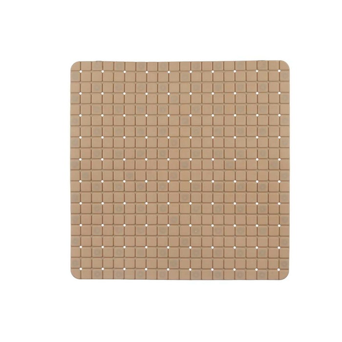 Alfombrilla Antideslizante para Ducha Berilo Beige PVC 50,3 x 50,3 x 0,7 cm Cuadros (6 Unidades)