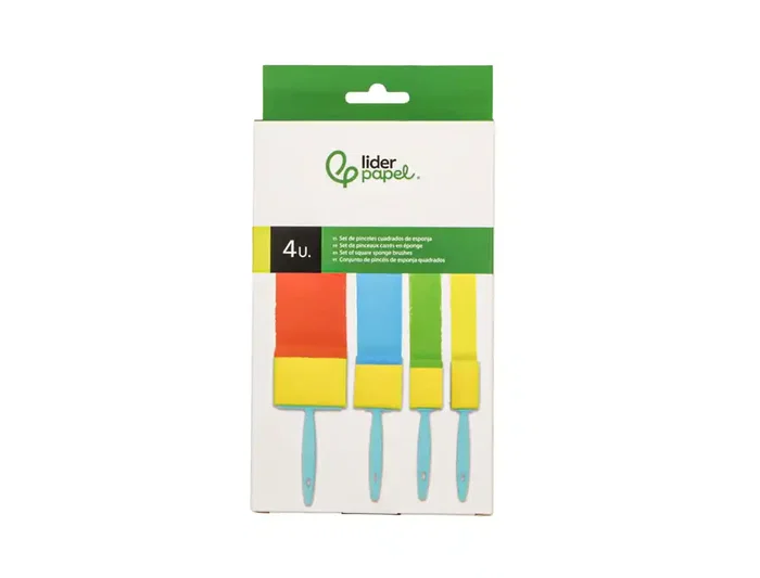 Liderpapel Esponjas para Manualidades Goma Foam Pincel Cuadrado 25/40/50/75 mm Caja 4 Unidades