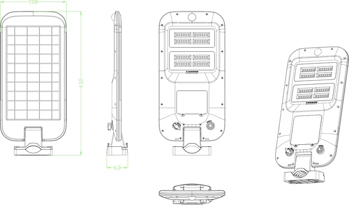 Galix Farola Solar G2614 con 2000 Lúmenes y Sensor de Movimiento Galix Farola Solar G2614 con 2000 Lúmenes y Sensor de Movimiento