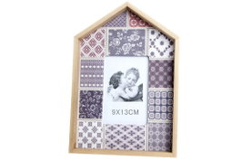 DKD Home Decor Marco de Fotos Baldosas Lila 9x13 cm