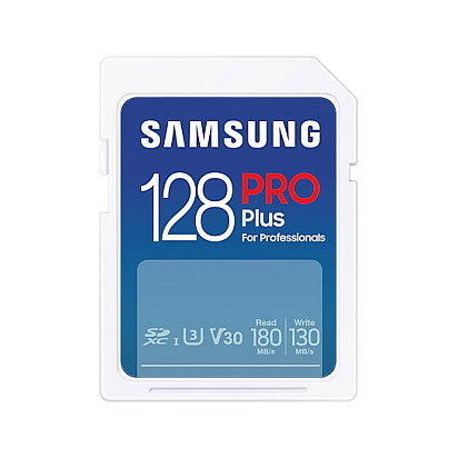 Samsung Tarjeta de Memoria SDXC PRO Plus 128GB 2023 CL10 UHS-I U3/V30 Hasta 180 MB/s MB-SD128SB/WW