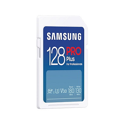 Samsung Tarjeta de Memoria SDXC PRO Plus 128GB 2023 CL10 UHS-I U3/V30 Hasta 180 MB/s MB-SD128SB/WW