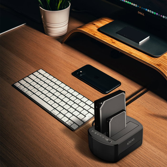 Aisens Estación de Docking de Doble Bahía ASDS-D03B SATA 2.5/3.5 USB 3.0/3.1 Gen1 Negra