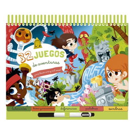 AUZOU EDITIONS, Busca y encuentra. 32 juegos de aventuras para hacer una y mil veces. Bloc con anillas - 32 JUEGOS EN EL PAIS DE LAS AVENTURAS