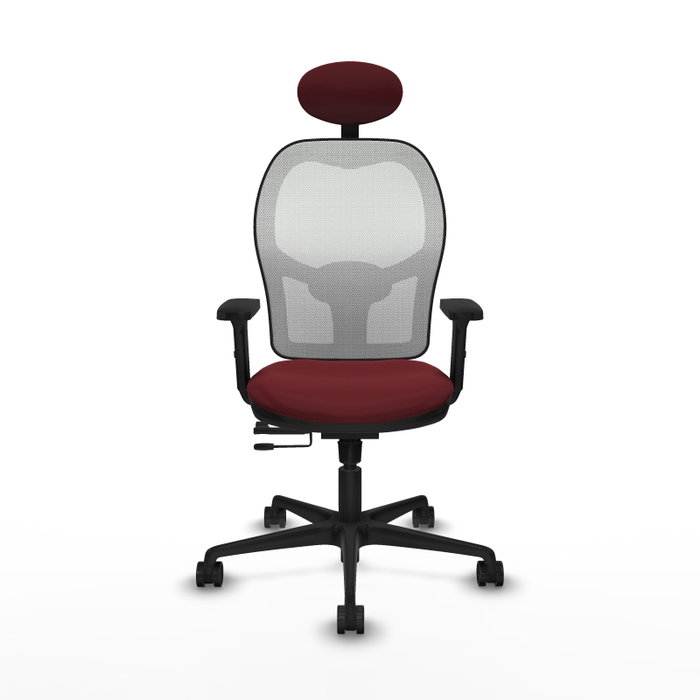 PIQUERAS Y CRESPO Silla de oficina Jorquera Sincro/Traslack Granate y Blanco