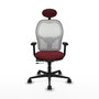 PIQUERAS Y CRESPO Silla de oficina Jorquera Sincro/Traslack Granate y Blanco