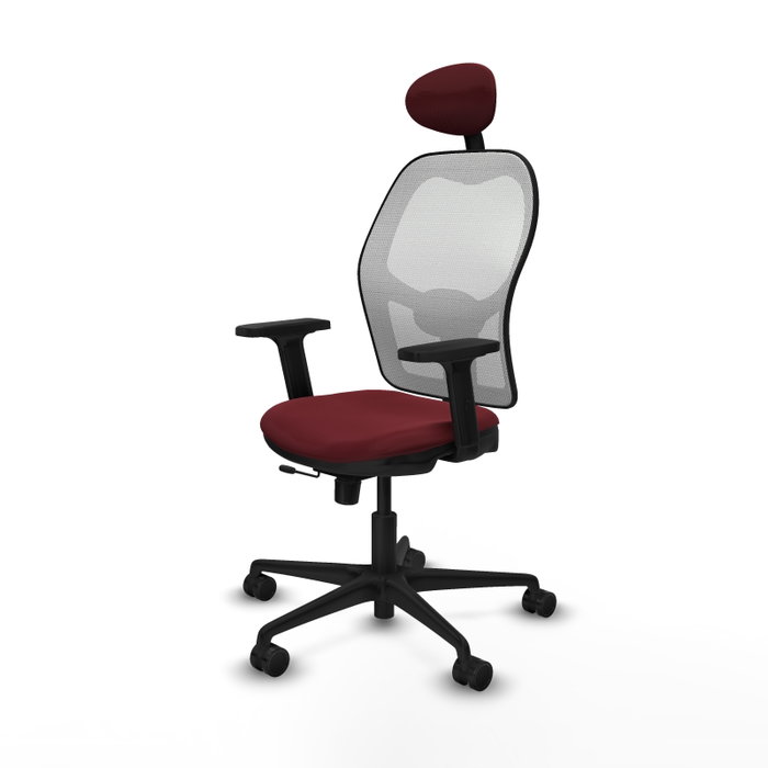PIQUERAS Y CRESPO Silla de oficina Jorquera Sincro/Traslack Granate y Blanco