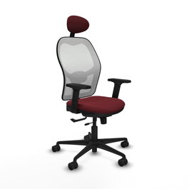 PIQUERAS Y CRESPO Silla de oficina Jorquera Sincro/Traslack Granate y Blanco