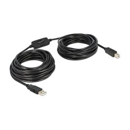 DeLOCK Cable USB 2.0 Tipo-A a Tipo-B de 11 m, Negro