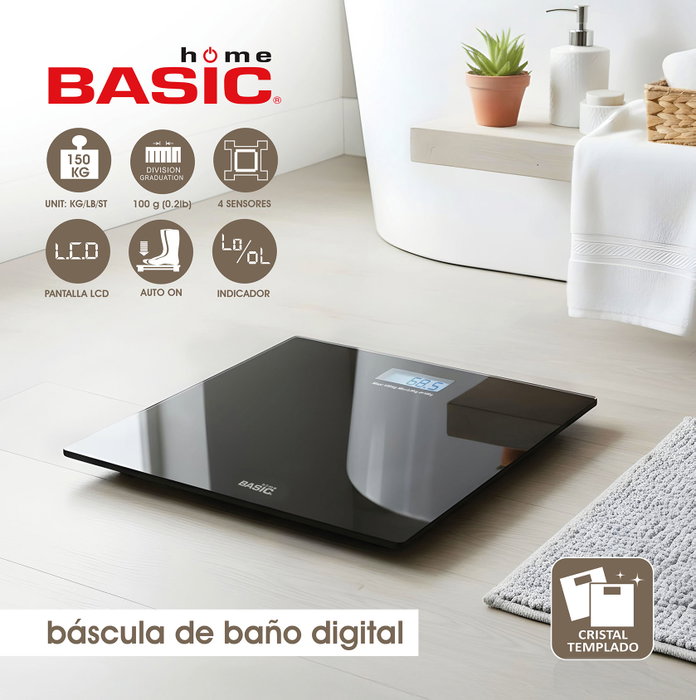 Basic Home Báscula de Baño Digital 150kg