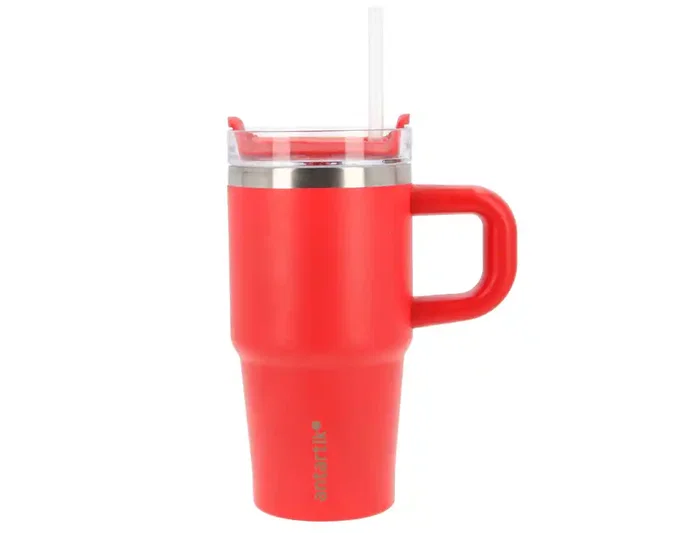 Antartik Taza térmica con asa y tapa hermética Rojo 570 ml