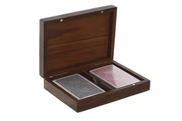 DKD Home Decor Juego Set 2 Sheesham Metal Marrón y Dorado con Cartas
