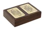 DKD Home Decor Juego Set 2 Sheesham Metal Marrón y Dorado con Cartas