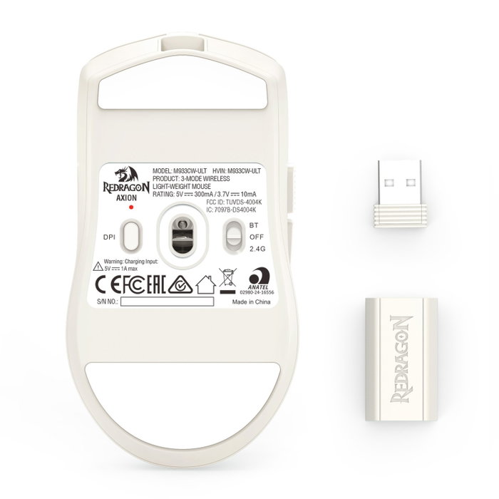 Redragon AXION M933TF-ULT Ratón Gaming Láser Blanco