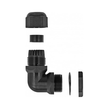 DeLOCK Prensaestopas 90° PG21 Negro