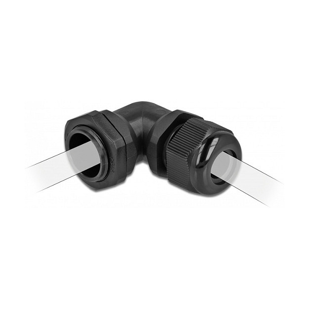 DeLOCK Prensaestopas 90° PG21 Negro