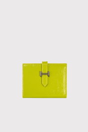 Zoozie Bags Cartera de Piel de Puerro Helsinki Parlak Verde para Mujer, Elegante y Sofisticada, 12x10x1.5cm
