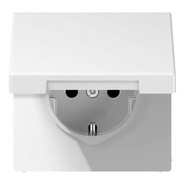 Jung LS1520KLWW Enchufe SCHUKO con Tapa Abatible, Blanco