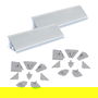 Emuca Lote de 2 copetes triangulares para cocina Plasline con accesorios de instalación, 2 barras de longitud 2.35m, Plástico, Anodizado satinado