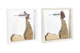 DKD Home Decor Decoración de Pared MDF Jarrones Surtidos 25x4x25 cm