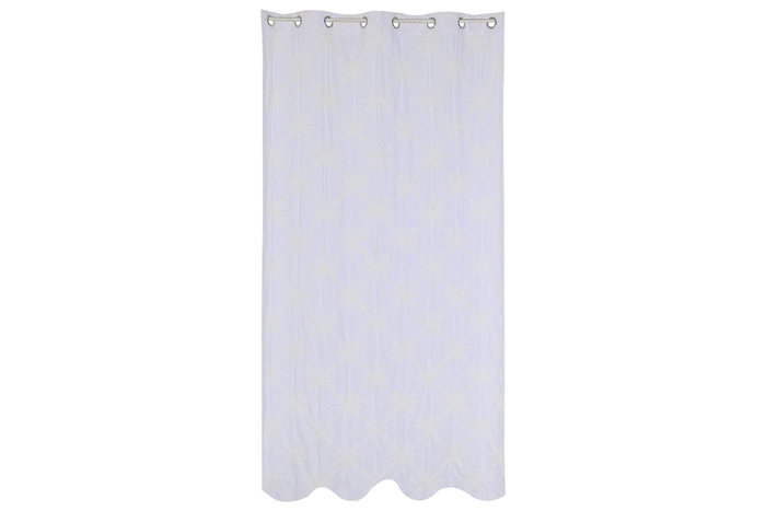 DKD Home Decor Cortina Boho Blanco Poliester 260 x 140 cm (2 Unidades) 8 Anillas