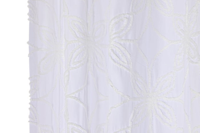 DKD Home Decor Cortina Boho Blanco Poliester 260 x 140 cm (2 Unidades) 8 Anillas