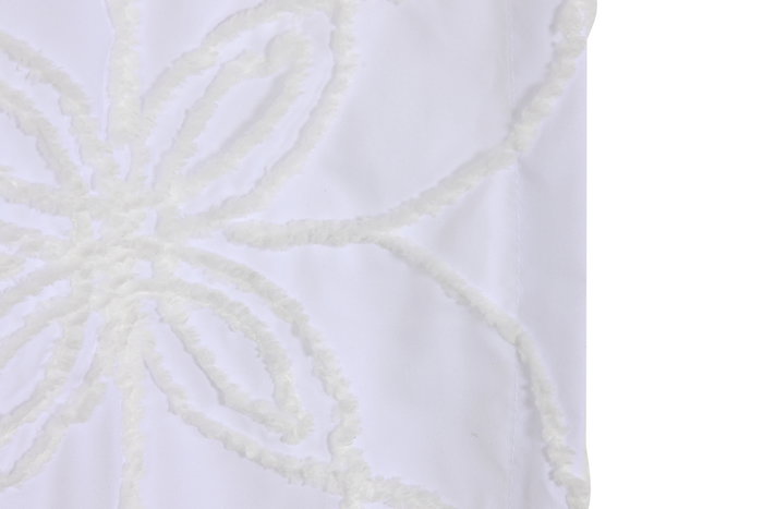 DKD Home Decor Cortina Boho Blanco Poliester 260 x 140 cm (2 Unidades) 8 Anillas