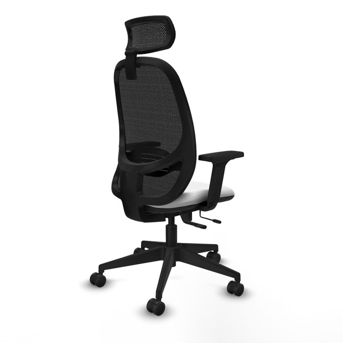PIQUERAS Y CRESPO Silla de oficina Cilanco con mecanismo Sincro/Traslack, Blanco y Negro