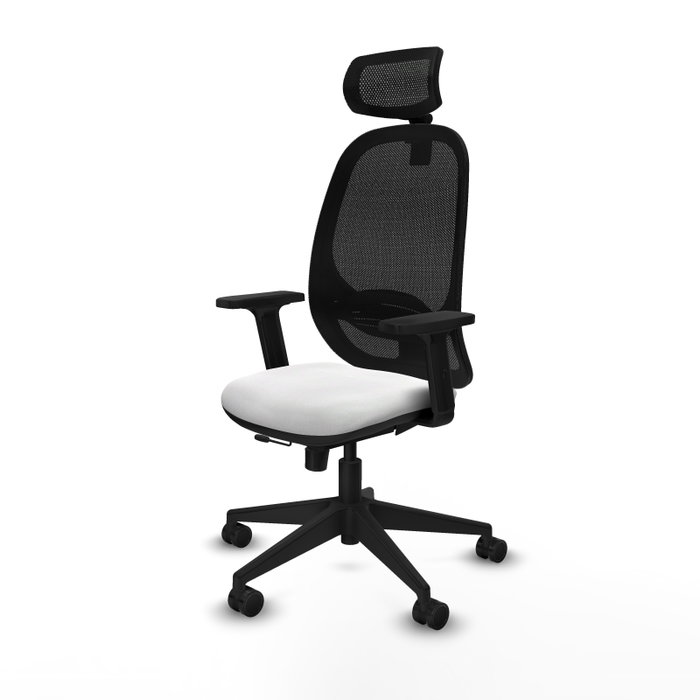 PIQUERAS Y CRESPO Silla de oficina Cilanco con mecanismo Sincro/Traslack, Blanco y Negro