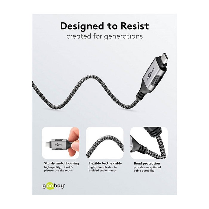 Goobay Adaptador de red USB-C 3.2 Gen2 a RJ-45, 3 metros, negro/gris