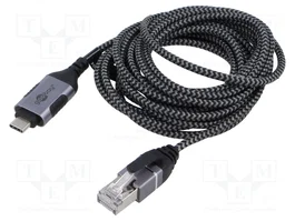 GOOBAY Adaptador de red slim USB C a RJ45, 3m