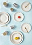 Hermia DNR0076 Juego de Platos de Servicio 6 Piezas Porcelana Blanca Apto Lavavajillas No Microondas Elegancia