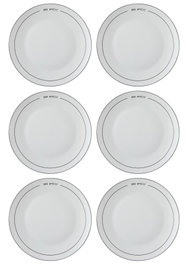 Hermia DNR0076 Juego de Platos de Servicio 6 Piezas Porcelana Blanca Apto Lavavajillas No Microondas Elegancia
