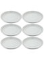 Hermia DNR0076 Juego de Platos de Servicio 6 Piezas Porcelana Blanca Apto Lavavajillas No Microondas Elegancia