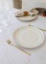 Hermia DNR0076 Juego de Platos de Servicio 6 Piezas Porcelana Blanca Apto Lavavajillas No Microondas Elegancia