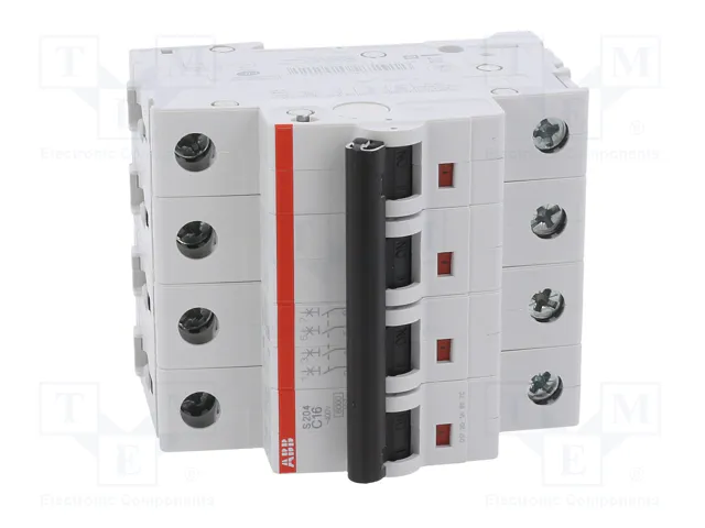 ABB S200 S204-C16 Interruptor magnetotérmico 4 polos 16A 6kA