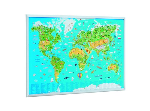 Tablero De Corcho Faibo Ligero Marco Pino 60X90 Cm Mapamundi Infantil Tablero De Corcho Faibo Ligero Marco Pino 60X90 Cm Mapamundi Infantil