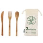 Cook Concept Juego De 3 Cubiertos Bambú Con Bolsa Reutilizables Alternativa Plástico