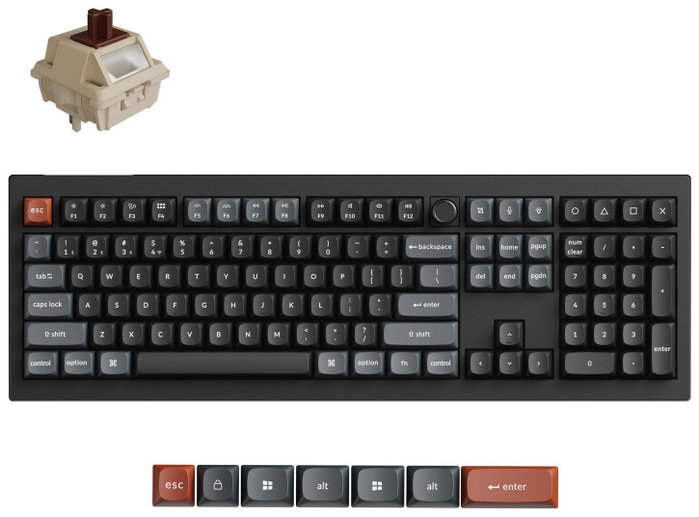 Keychron V6U-D3 Teclado Mecánico Completo Silk POM Brown Switch Negro Retroiluminación RGB Keychron V6U-D3 Teclado Mecánico Completo Silk POM Brown Switch Negro Retroiluminación RGB