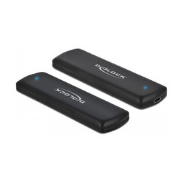 DeLOCK 42615 Caja Externa para SSD M.2 NVMe PCIe con USB 3.2 Gen 2 Tipo C, 10 Gbit/s, Plug & Play, Color Negro
