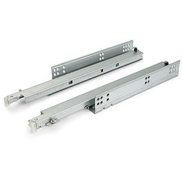 Herrajes Alk Guía Invisible Extracción Total 300mm Cierre Amortiguado Capacidad 30kg Zincado